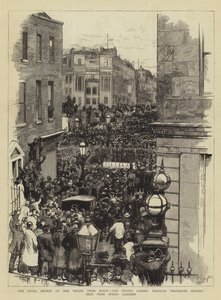 Królewski przegląd wojsk z Egiptu, wojska przechodzące przez Trafalgar Square, widziane z Ogrodów Wiosennych